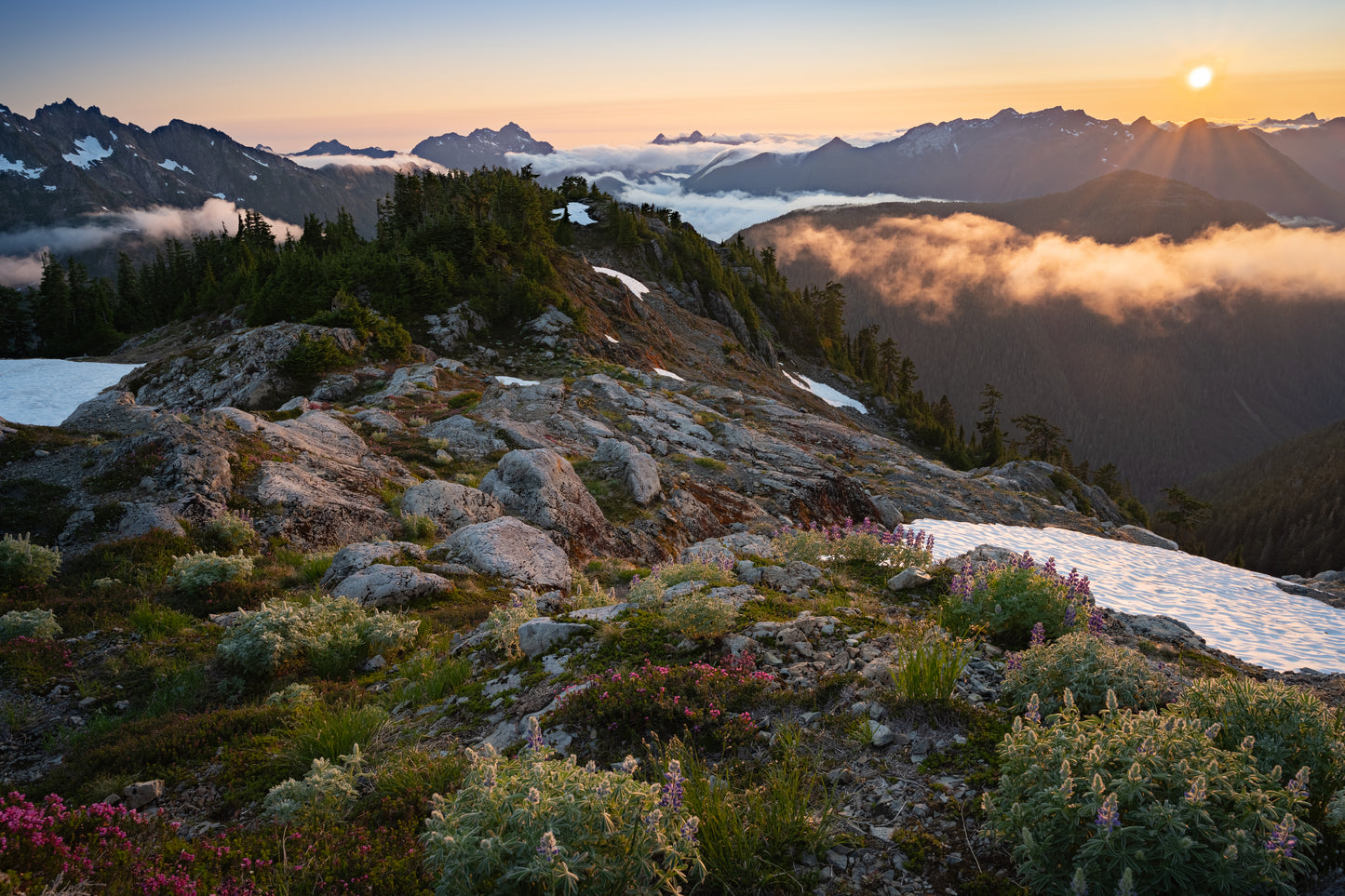 Sunset Colours Coastal Range