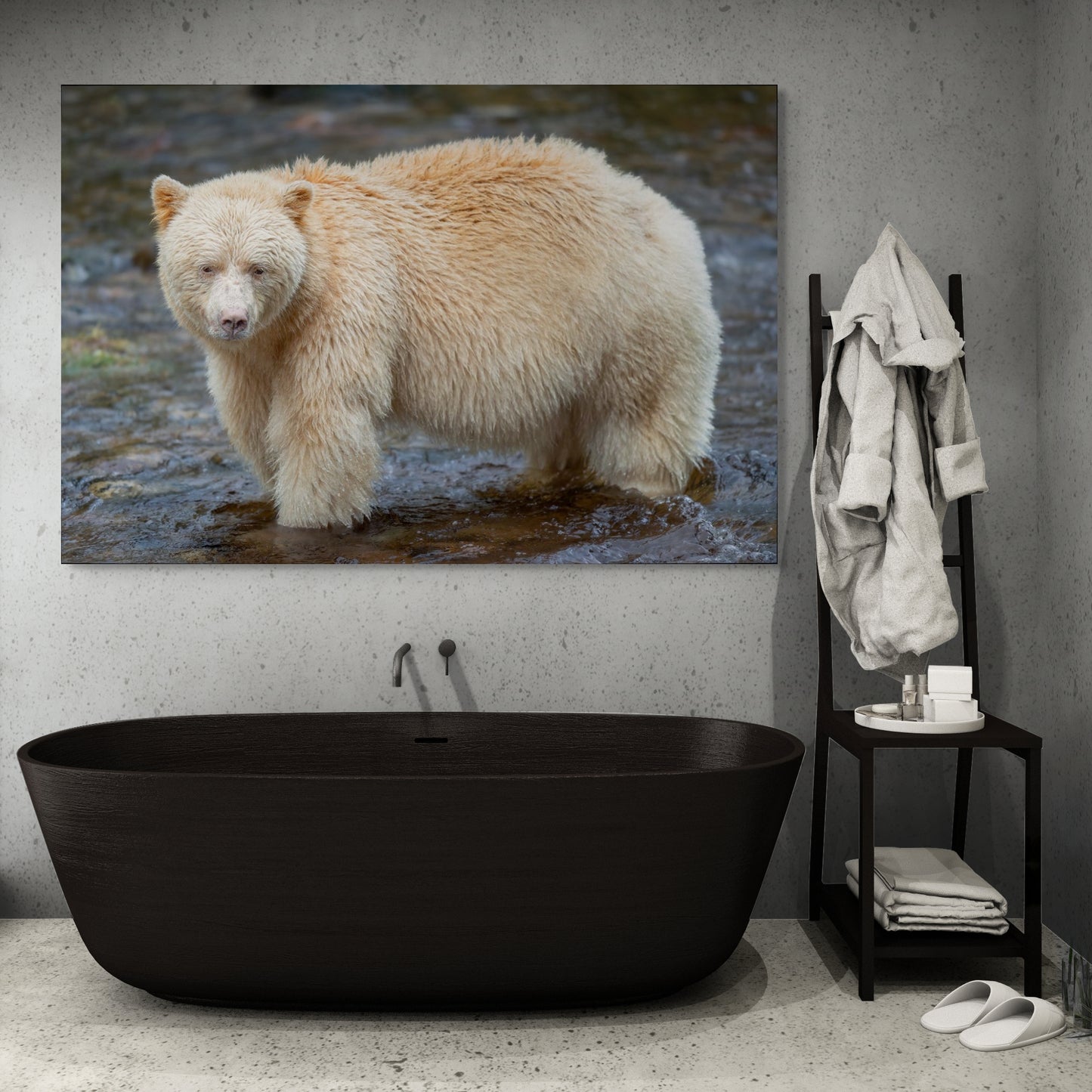 Spirit Bear in a Stream