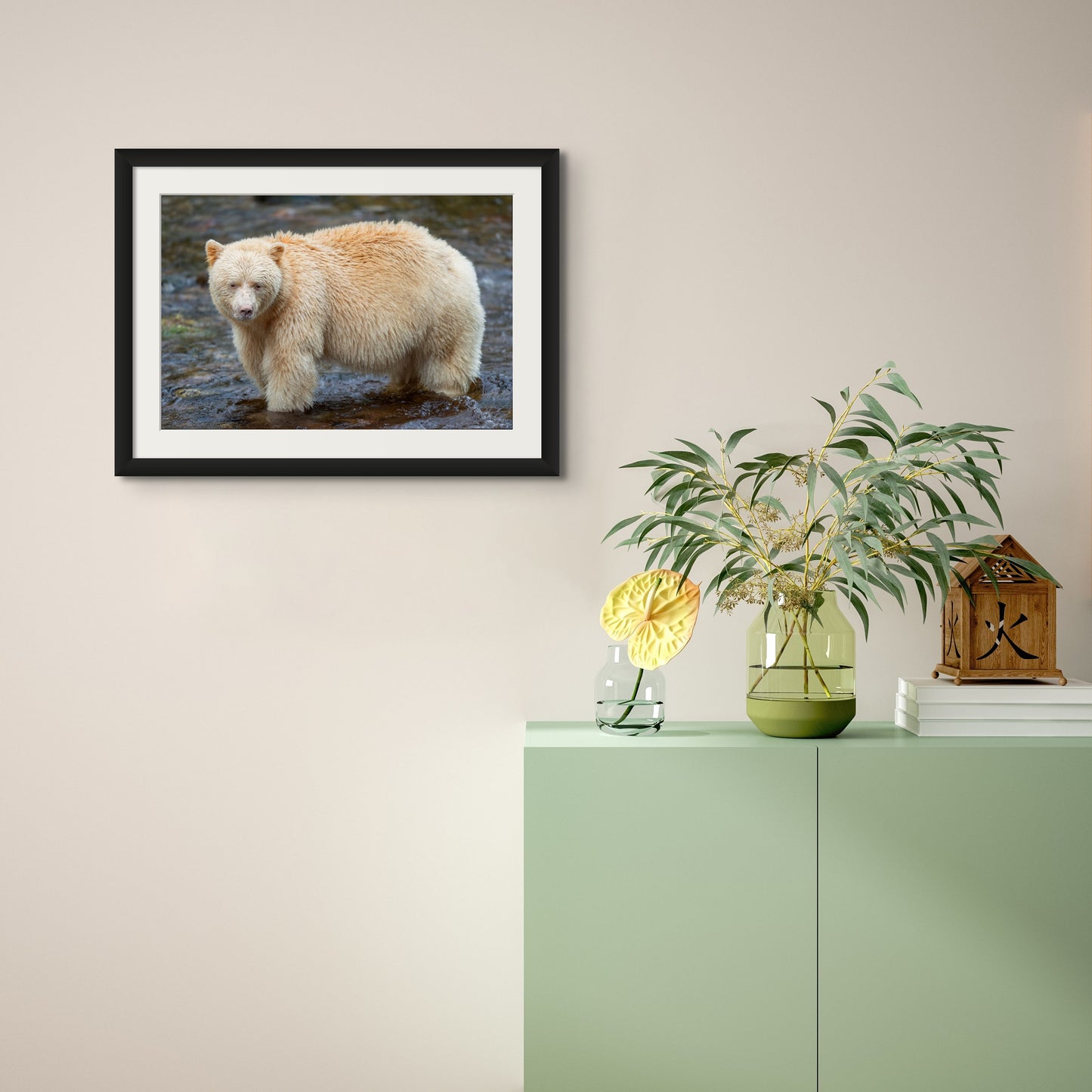 Spirit Bear in a Stream